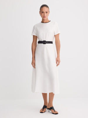 Mohito - Vestido midi con cinturón - blanco - 38