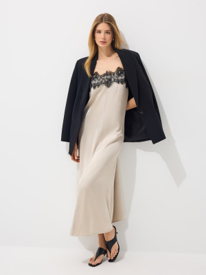 Mohito - Satinkleid Maxi - Nude - 34