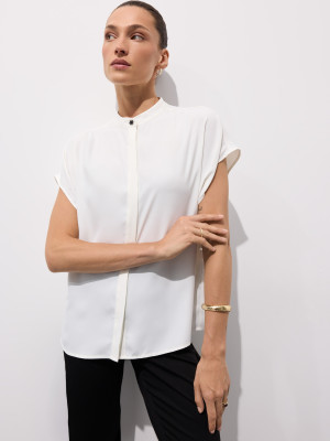 Mohito - Bluse mit Stehkragen - Creme - 40