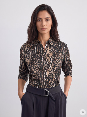 Mohito - Camisa con motivos - marrón - 32