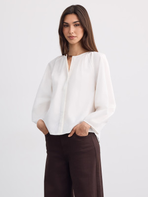 Mohito - Bluse aus Lyocell-Mix - Weiß - 42