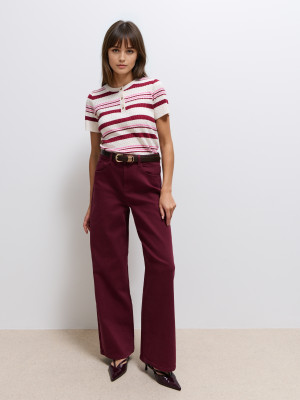 Mohito - Jeansy wide leg - mahoń -