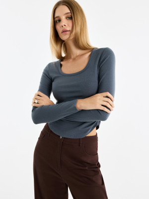 Mohito - Bluse aus Lyocell-Mix - Grau - XS