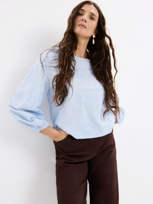 Mohito - Blusa con ricamo decorativo - blu pallido - XXS