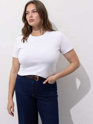Mohito - Tailliertes T-Shirt - Weiß - L