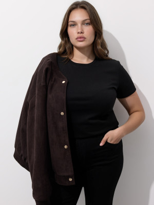 Mohito - Tricou cambrat - Negru - L