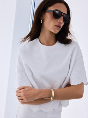 Mohito - Blusa ricamata - bianco - S