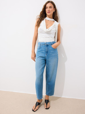 Mohito - Denim-Hose mit Gürtel - Blau - 36