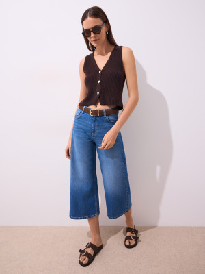 Mohito - Jeansy culotte - niebieski -