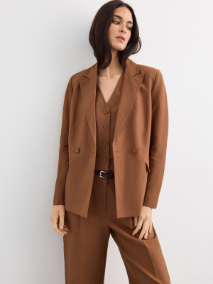 Mohito - Zweireihiger Blazer - Goldbraun - 40
