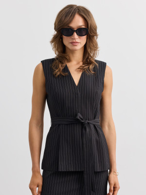 Mohito - Gilet con allacciatura in vita - nero - 40