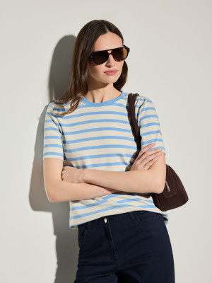 Mohito - T-shirt in cotone - blu pallido - XXS