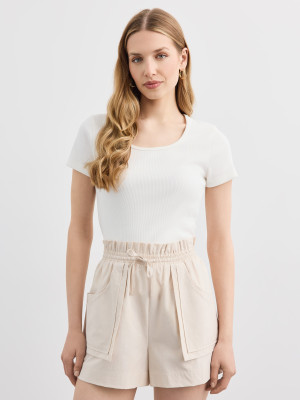 Mohito - T-shirt basic - panna - S