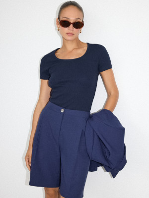 Mohito - T-shirt basic - steel blue - XS
