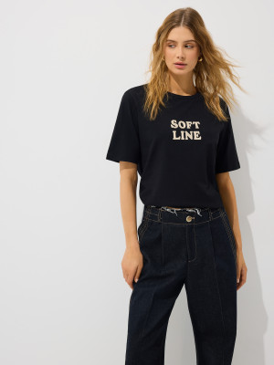 Mohito - T-shirt con applique - nero - XXS