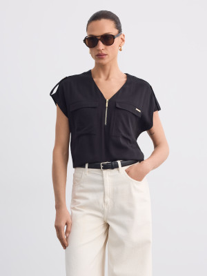Mohito - Shirt Aus Viskose - Schwarz - 38