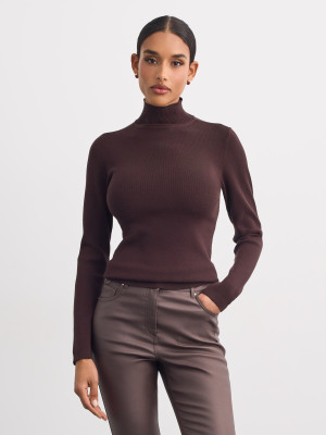 Mohito - Jersey con cuello vuelto - marrón oscuro - 3XL