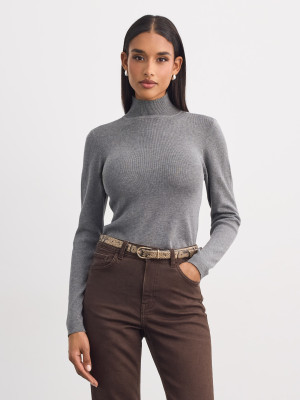 Mohito - Jersey con cuello vuelto - gris oscuro - XL