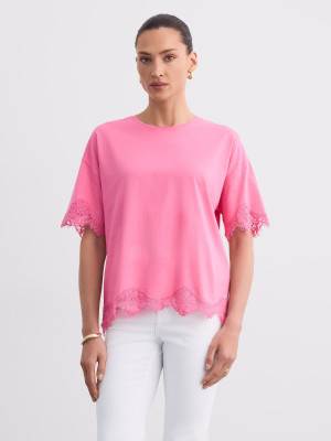 Mohito - Bluse mit Spitze - Pink - L
