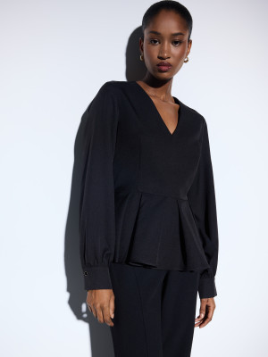 Mohito - Blusa con balza - nero - 40