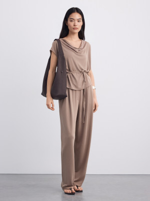 Mohito - Bluse mit Falten - Beige - L