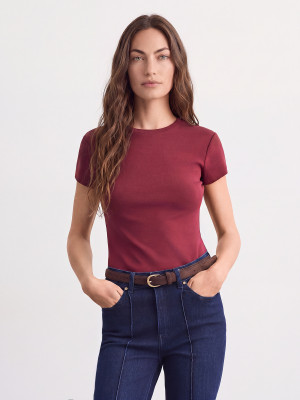 Mohito - Tailliertes T-Shirt - Kastanienbraun - M