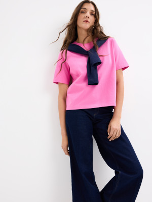 Mohito - T-shirt in cotone - rosa shocking - XXL