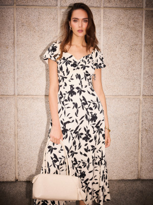 Mohito - Vestido maxi de manga corta - nude - L