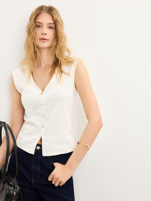 Mohito - Blusa con bottoni - panna - XL