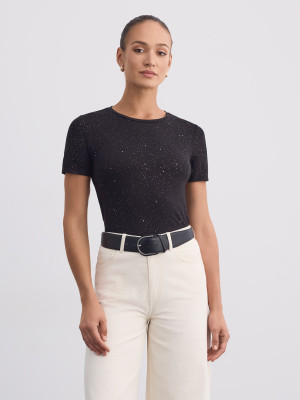 Mohito - T-Shirt mit kurzen Ärmeln - Schwarz - M