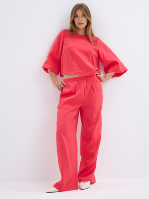 Mohito - Pantaloni wide leg - rosso - 40