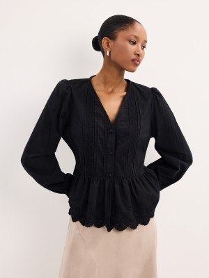 Mohito - Top in cotone - nero - 34