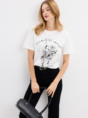 Mohito - T-shirt stampata - bianco - XXS