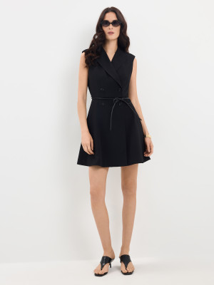 Mohito - Minikleid mit Gürtel - Schwarz - 34