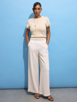Mohito - Wide leg trousers - Creme - 40