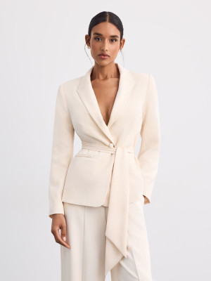 Mohito - Blazer mit Taillengürtel - Creme - 32