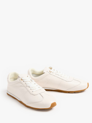 Mohito - Skórzane sneakersy - biały -