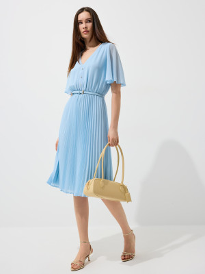 Mohito - Midi-Plisseekleid - Hellblau - 38