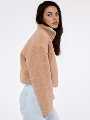 Mohito - Sweatshirt mit Reißverschlüssen - Beige - S