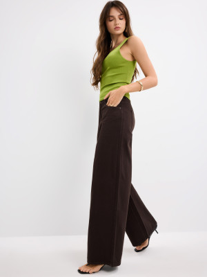 Mohito - Jeans a gamba ampia - marrone scuro - 42