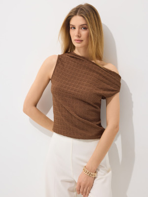 Mohito - Blusa monospalla - marrone - L