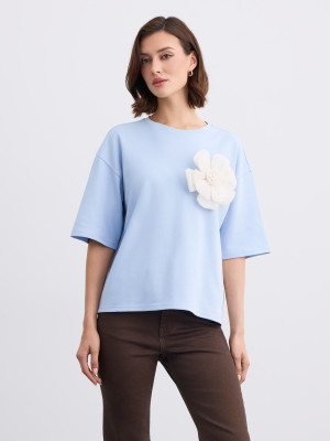 Mohito - Camiseta con elemento decorativo - azul pálido - L