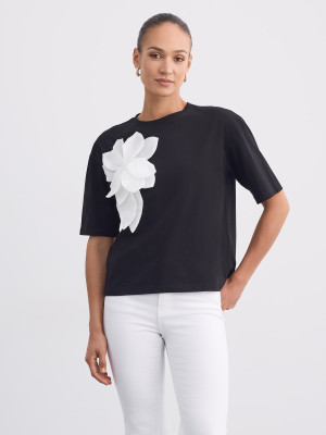 Mohito - T-Shirt mit Applikation - Schwarz - L