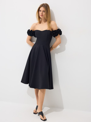 Mohito - Abito midi con spalle scoperte - nero - 40