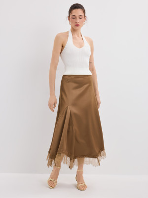 Mohito - Gonna in satin - marrone dorato - 34