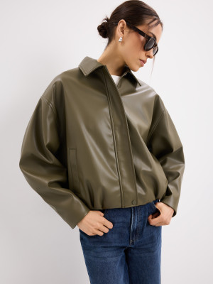 Mohito - Giacca stile biker - verde oliva - 38