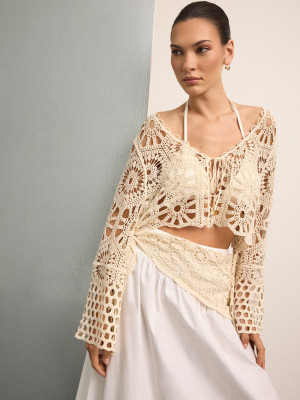 Mohito - LADIES` PONCHO - Creme - S/M