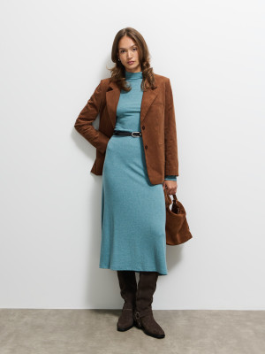 Mohito - Midi-Strickkleid - Türkis - XL