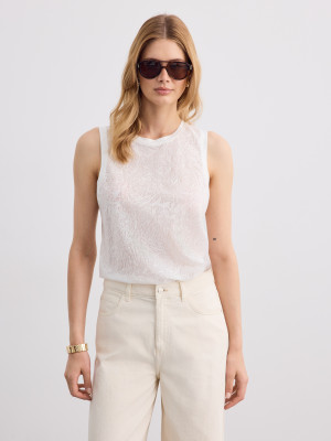 Mohito - Blusa leggera con pizzo - panna - XS
