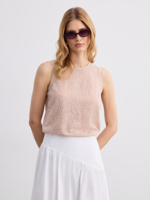 Mohito - Blusa leggera con pizzo - beige - XL